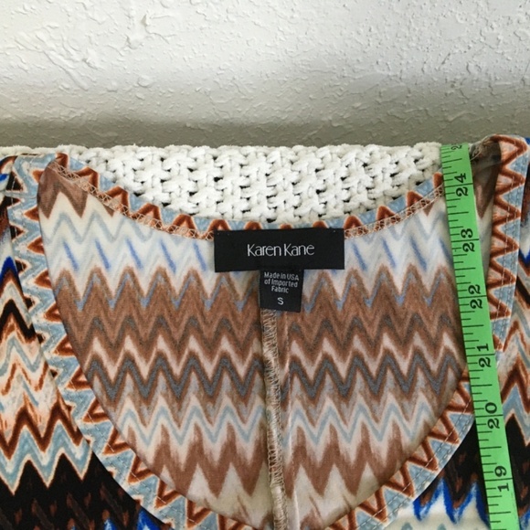 KAREN KANE MULTI COLORED ZIG ZAG PATTERN BLOUSE SIZE SMALL - Picture 4 of 4